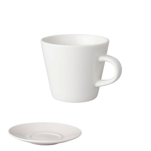 Kaffeetasse und Untertasse weiß Neo Budgetline 19 cl. SET weiß mit der Möglichkeit, Ihr eigenes Logo zu drucken